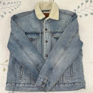 Denim Sherpa-Lined Jacket